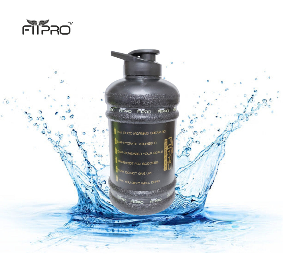 Fitpro 2.2L Gym Gallon Bottle – BPA-Free, Leak-Proof Black Water Bottle