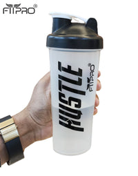 Basic Protein Shaker Bottle 750ml | PP Plastic | White Transparent with Black Cap
