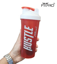 Hustle Gym Shaker Bottle 750ml – Red Protein Shaker with Mixing Ball | BPA-Free PP Plastic