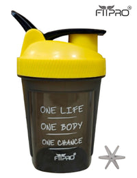 FITPRO Mini Fuel Shaker Bottle 300ml – Compact Gym Protein Shaker with Mixing Ball | BPA-Free PP Plastic