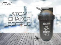 Fitpro Atom Shaker 500ml Black – Gym Shaker Bottle with Mixing Ball