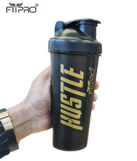 Hustle Gym Shaker Bottle 750ml – Smoke Grey Protein Shaker with Mixing Ball | BPA-Free PP Plastic