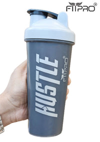 Basic Protein Shaker Bottle 750ml | PP Plastic | Grey Shaker with Mixing Ball