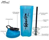 FITPRO Phantom Shaker Bottle 750ml – Gym Protein Shaker with Mixing Stick & Steel Ball | BPA-Free PP Plastic