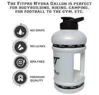 Fitpro Beast Mode On 2.2L Gallon Water Bottle – White Gym Shaker