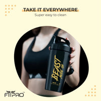Fitpro Beast Mode On Shaker 790ml Black – Gym Protein Shaker Bottle