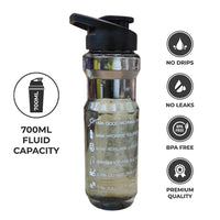 Fitpro 750ml Shaker Bottle – Smoke Transparent, Flip Cap, Mixing Ball