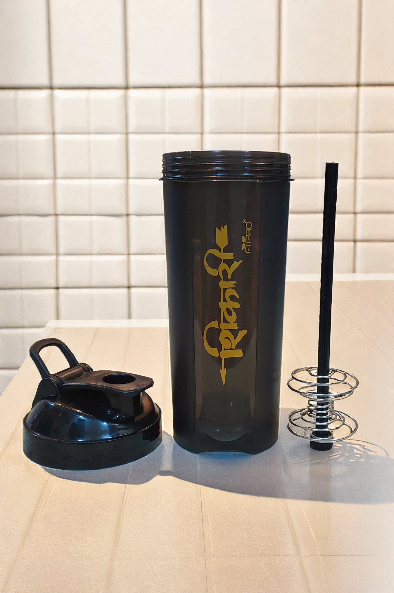 FITPRO Phantom Shaker Bottle 750ml – Gym Protein Shaker with Mixing Stick & Steel Ball | BPA-Free PP Plastic