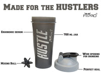 Basic Protein Shaker Bottle 750ml | PP Plastic | Grey Shaker with Mixing Ball
