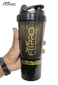 FITPRO Spider Shaker Bottle 500ml – Gym Protein Shaker with Supplement Storage Container | BPA-Free PP Plastic