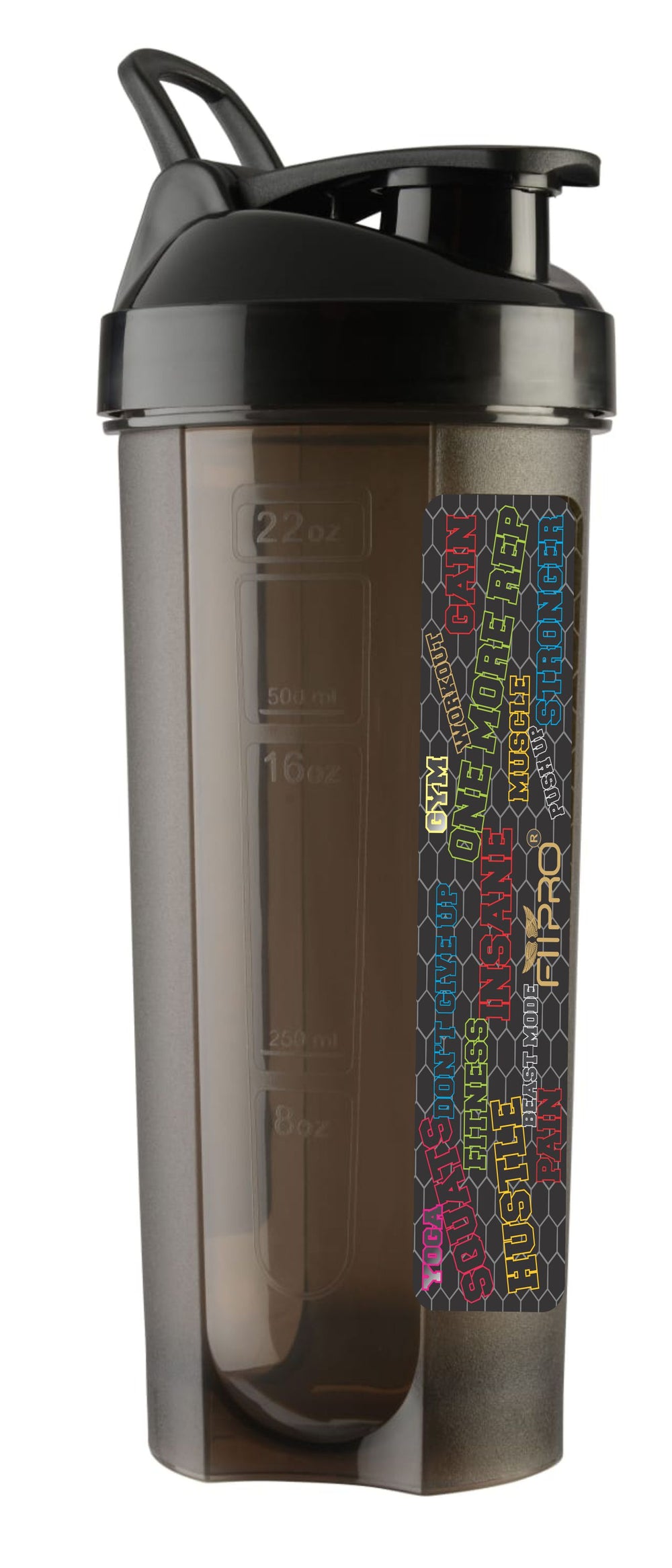 FITPRO Typhoon Premium Shaker Bottle 750ml – BPA-Free Gym Protein Shaker with Mixing Ball | Leak-Proof PP Plastic