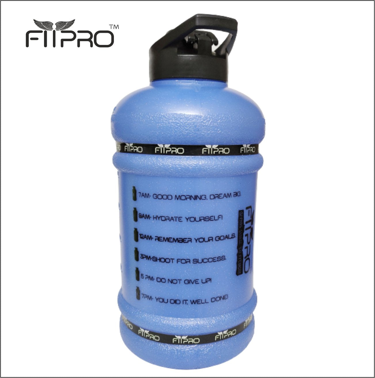 Fitpro 2.2L Blue Gym Gallon Bottle – BPA-Free, Leak-Proof Water Bottle