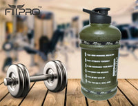 Fitpro 2.2L Military Green Gym Gallon Bottle – BPA-Free, Leak-Proof
