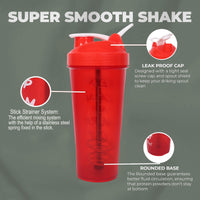FitPro Fantastic Protein Shaker 750ml | Red | Keep Calm & Work Out | Gym & Fitness Use