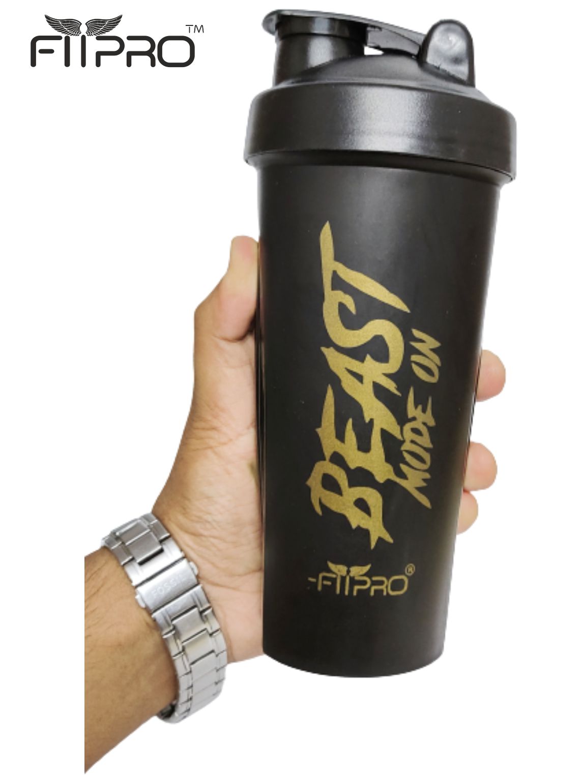 Fitpro Beast Mode On Shaker 790ml Black – Gym Protein Shaker Bottle