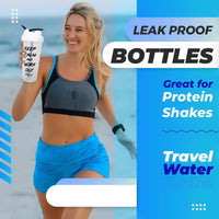 FitPro Fantastic Protein Shaker 750ml | White | Keep Calm & Work Out | Personal Use