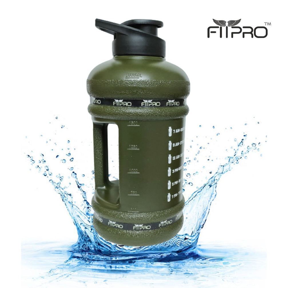Fitpro 2.2L Military Green Gym Gallon Bottle – BPA-Free, Leak-Proof