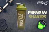 Basic Protein Shaker Bottle 750ml | PP Plastic | Green Transparent with Green Cap