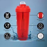 FitPro Fantastic Protein Shaker 750ml | Red | Keep Calm & Work Out | Gym & Fitness Use