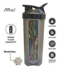 FITPRO Typhoon Premium Shaker Bottle 750ml – BPA-Free Gym Protein Shaker with Mixing Ball | Leak-Proof PP Plastic
