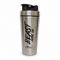 FITPRO Beast Mode Stainless Steel Shaker Bottle 750ml – Leak-Proof Gym Protein Shaker with Steel Whisk Ball