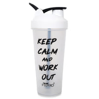 FitPro Fantastic Protein Shaker 750ml | White | Keep Calm & Work Out | Personal Use