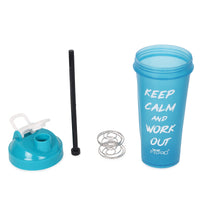 FitPro Fantastic Protein Shaker 750ml | Blue | Keep Calm & Work Out | Gym Use