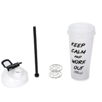 FitPro Fantastic Protein Shaker 750ml | White | Keep Calm & Work Out | Personal Use