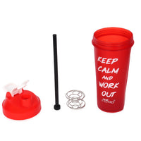 FitPro Fantastic Protein Shaker 750ml | Red | Keep Calm & Work Out | Gym & Fitness Use