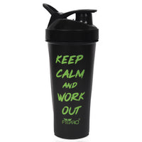 FitPro Fantastic Protein Shaker 750ml | Black | Keep Calm & Work Out | Gym & Personal Use
