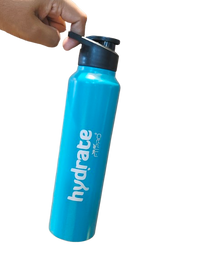 FitPro Hydrate 1000ml Stainless Steel Water Bottle | Turquoise Blue | Flip Top Cap for Office & Personal Use