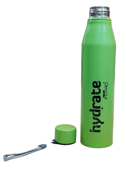 FitPro Hydrate 900ml Stainless Steel Water Bottle | Green Slim Bottle for Office, Travel & Daily Use