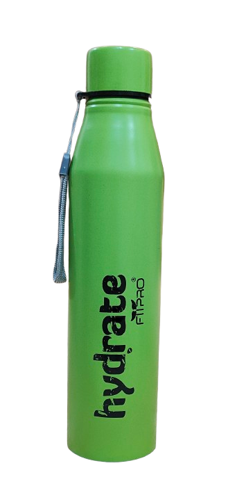 FitPro Hydrate 900ml Stainless Steel Water Bottle | Green Slim Bottle for Office, Travel & Daily Use