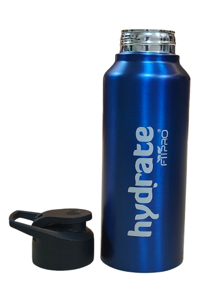 FitPro Hydrate 750ml Stainless Steel Water Bottle | Dark Blue | Flip Top Cap for Office & Personal Use