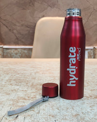 FitPro Hydrate 700ml Stainless Steel Water Bottle | Red Slim Bottle for Office, Travel & Daily Use