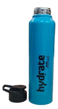 FitPro Hydrate 1000ml Stainless Steel Water Bottle | Turquoise Blue | Flip Top Cap for Office & Personal Use