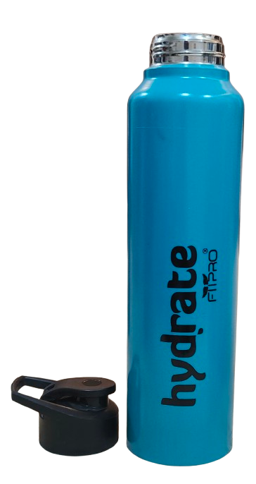 FitPro Hydrate 1000ml Stainless Steel Water Bottle | Turquoise Blue | Flip Top Cap for Office & Personal Use