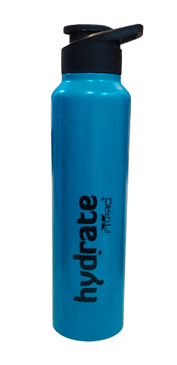 FitPro Hydrate 1000ml Stainless Steel Water Bottle | Turquoise Blue | Flip Top Cap for Office & Personal Use
