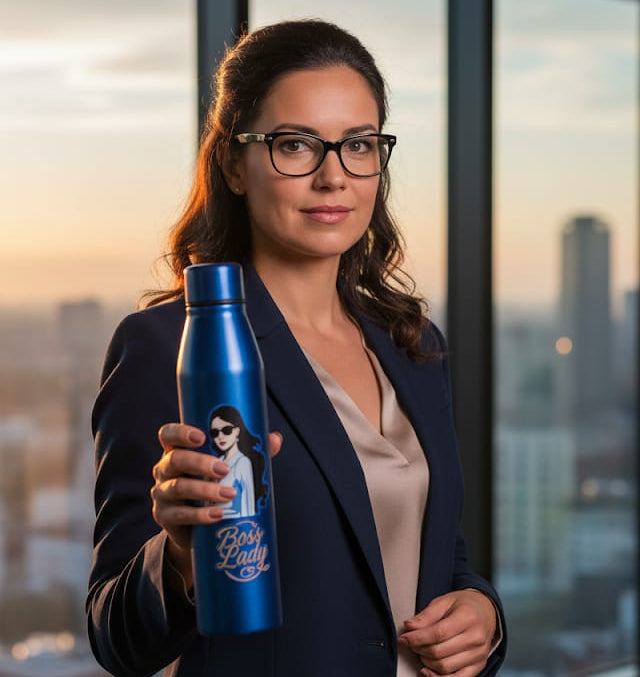 900ml Slim Stainless Steel “Boss Lady” Water Bottle – Premium Designer Personal Use Bottle with Screw Cap