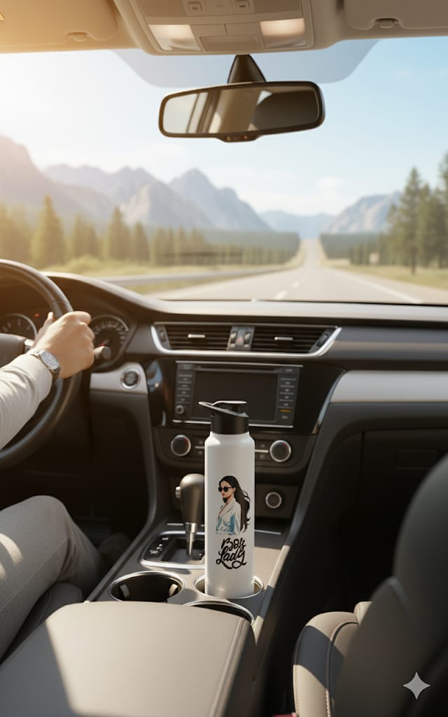 1L Stainless Steel “Boss Lady” Flip-Top Water Bottle – Premium Designer Reusable Bottle for Office, Gym & Travel