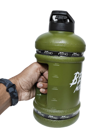 Fitpro Beast Mode On 2.2L Gallon Water Bottle – Military Gym Shaker