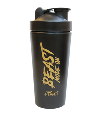 FITPRO Beast Mode Stainless Steel Shaker Bottle 750ml – Leak-Proof Gym Protein Shaker with Steel Whisk Ball