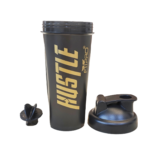 Hustle Gym Shaker Bottle 750ml – Smoke Grey Protein Shaker with Mixing Ball | BPA-Free PP Plastic