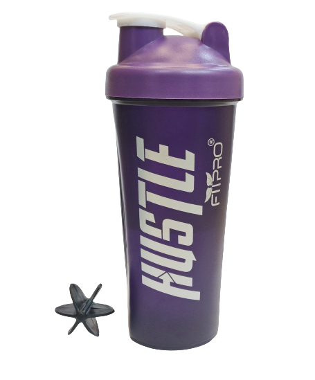 Hustle Gym Shaker Bottle 750ml – Purple Protein Shaker with Mixing Ball | BPA-Free PP Plastic