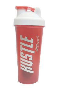 Hustle Gym Shaker Bottle 750ml – Red Protein Shaker with Mixing Ball | BPA-Free PP Plastic