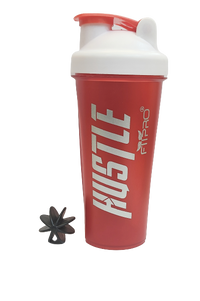 Hustle Gym Shaker Bottle 750ml – Red Protein Shaker with Mixing Ball | BPA-Free PP Plastic