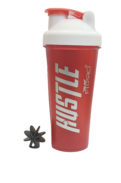 Hustle Gym Shaker Bottle 750ml – Red Protein Shaker with Mixing Ball | BPA-Free PP Plastic