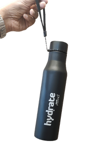 FitPro Hydrate 900ml Stainless Steel Water Bottle | Black Slim Bottle for Office, Travel & Daily Use
